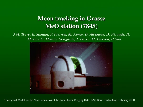 Moon tracking in Grasse MeO station (7845)