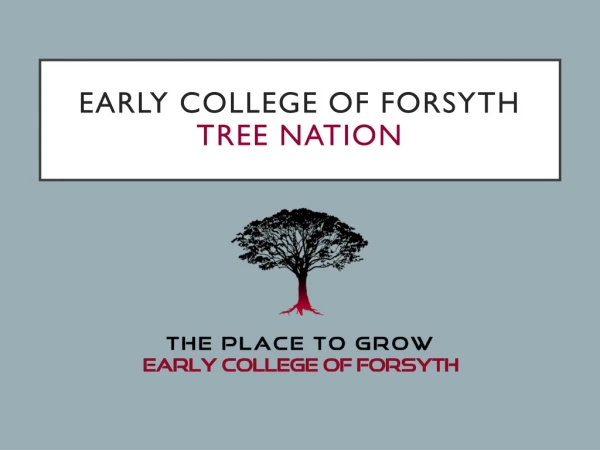 Early College of Forsyth tree nation