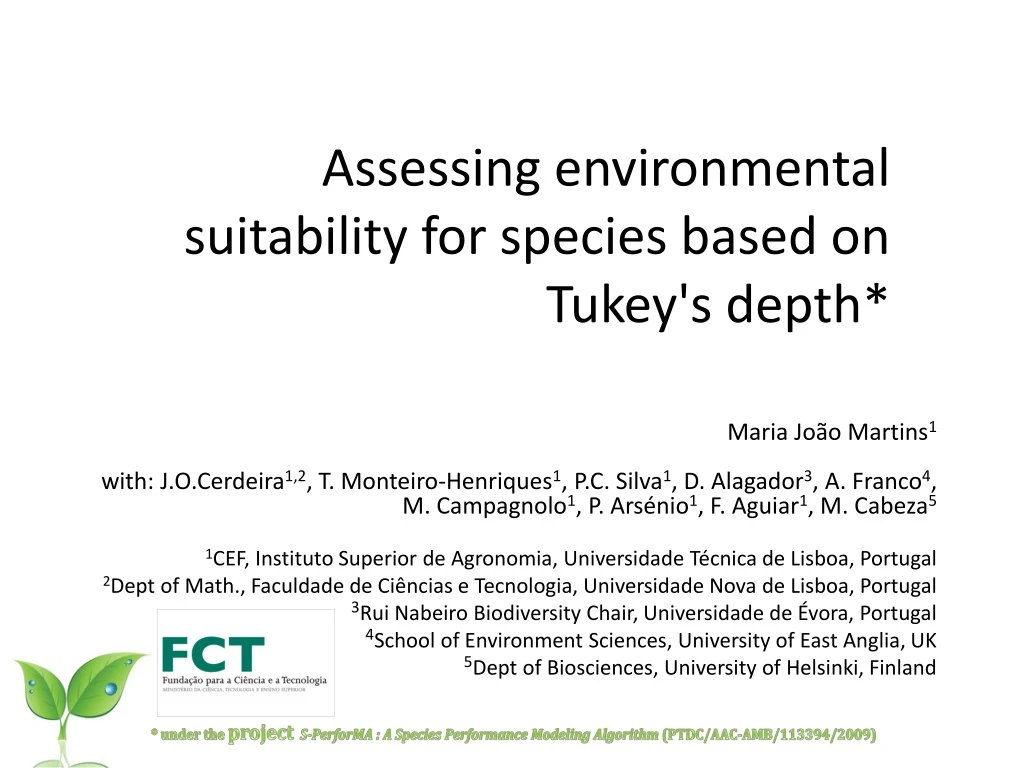 assessing environmental suitability for species based on tukey s depth