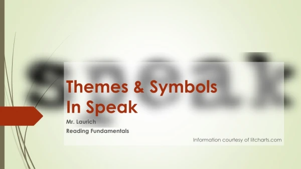 Themes &amp; Symbols In Speak