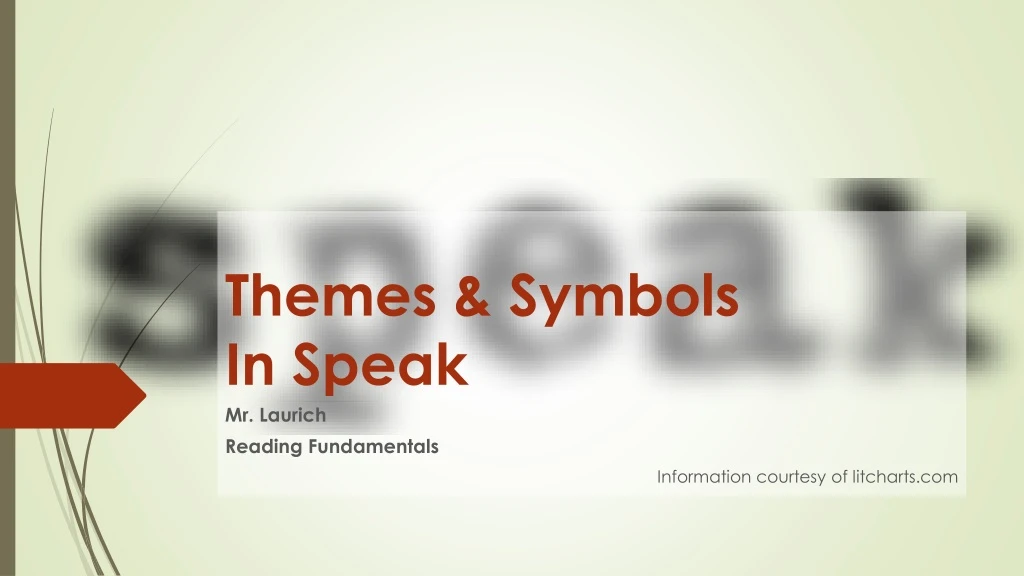 themes symbols in speak