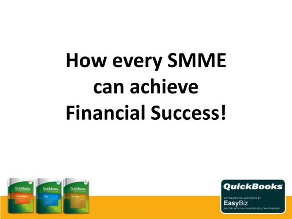 How every SMME can achieve Financial Success!