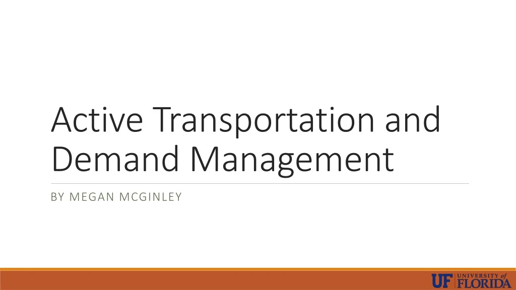 active transportation and demand management