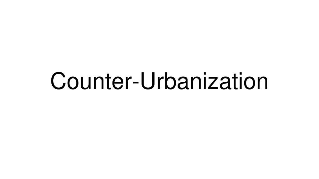 counter urbanization