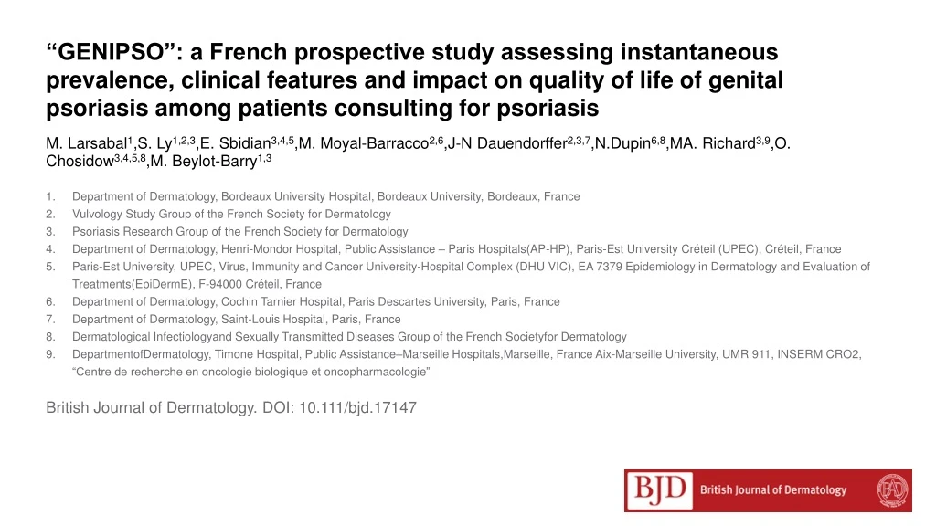 genipso a french prospective study assessing