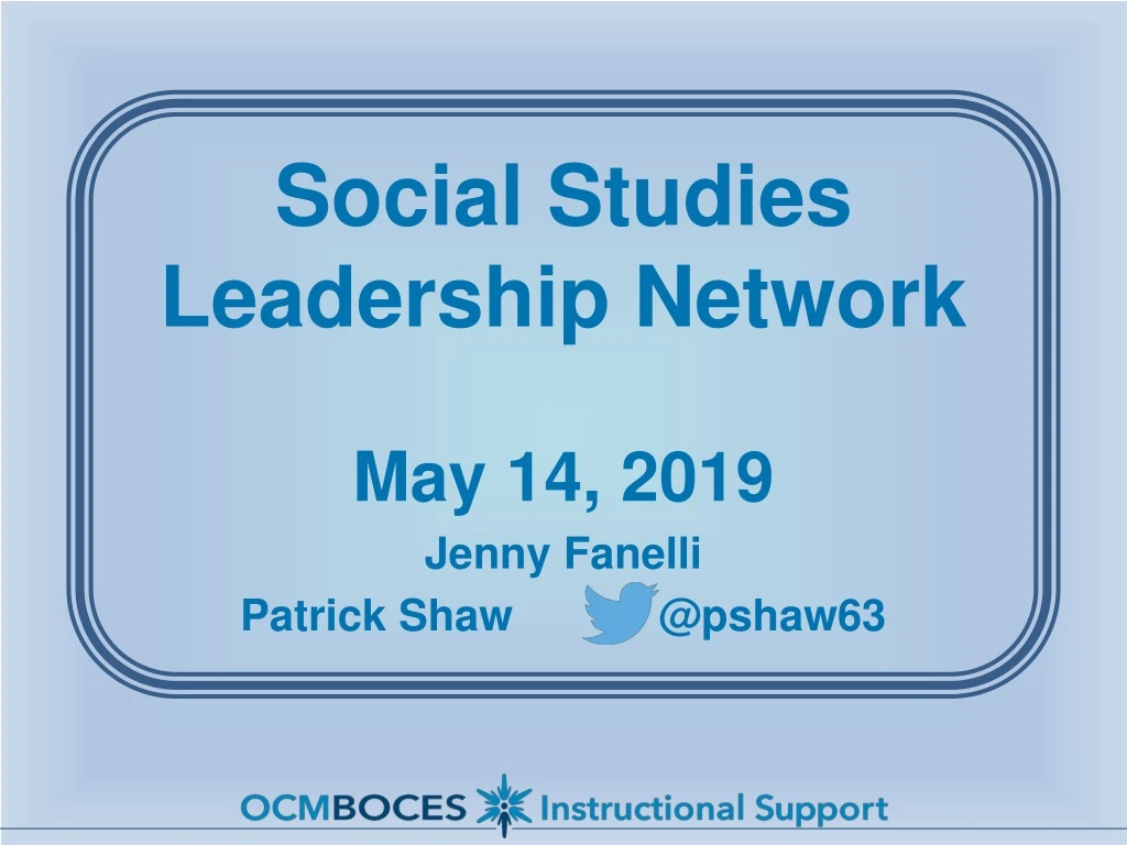 social studies leadership network