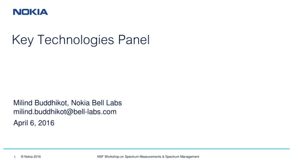 Key Technologies Panel
