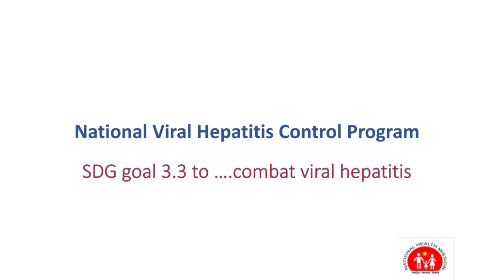 national viral hepatitis control program sdg goal