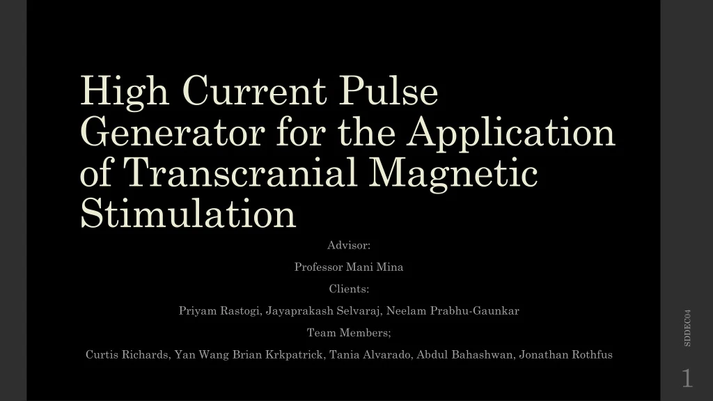 high current pulse generator for the application of transcranial magnetic stimulation