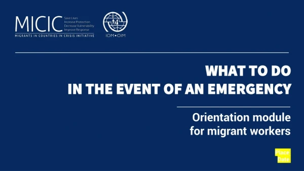 Orientation module for migrant workers