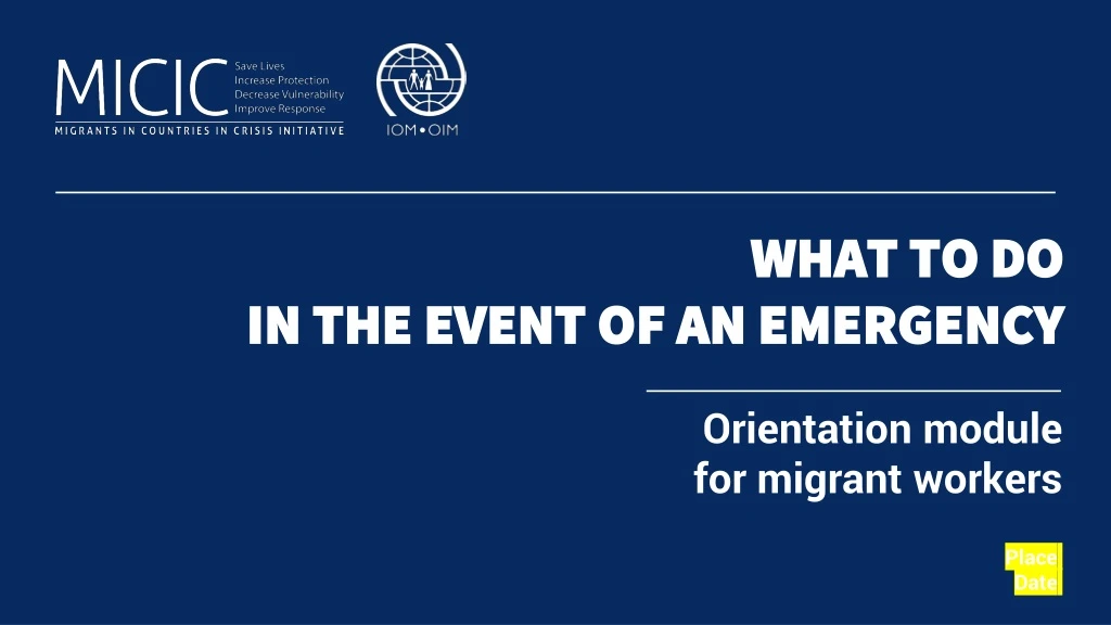what to do in the event of an emergency