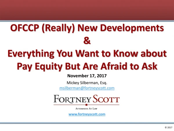 OFCCP (Really) New Developments &amp;