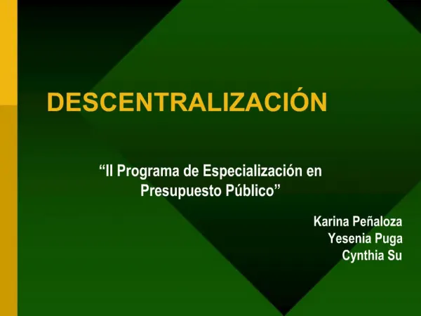 PPT - LEY MARCO DE AUTONOMÍAS Y DESCENTRALIZACIÓN PowerPoint ...