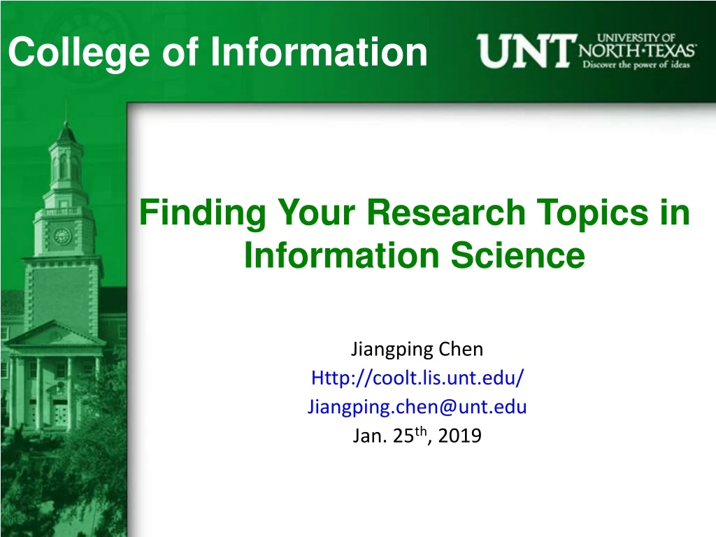 finding your research topics in information science
