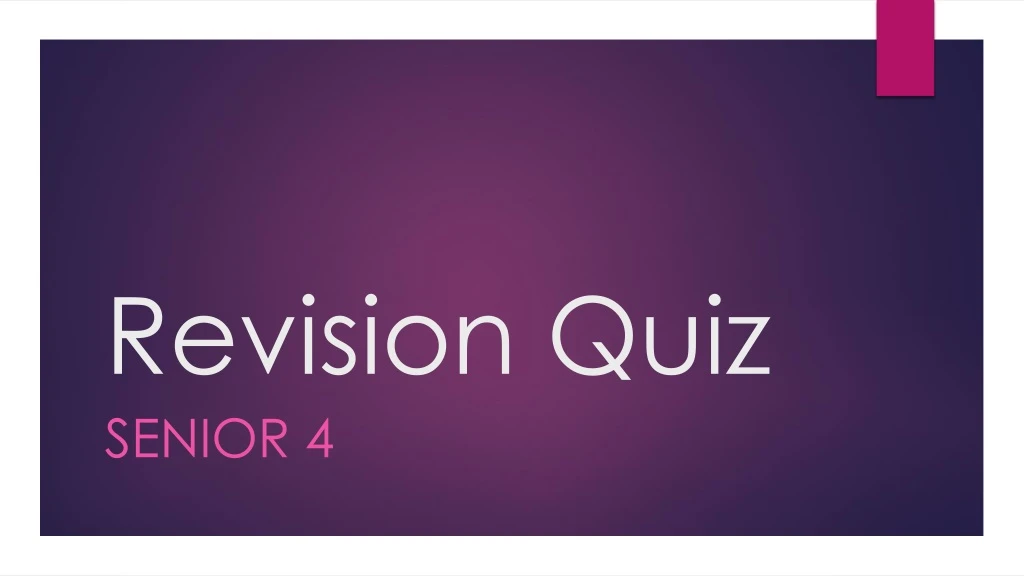 revision quiz