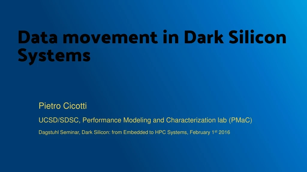 data movement in dark silicon systems