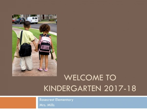 Welcome to Kindergarten 2017-18