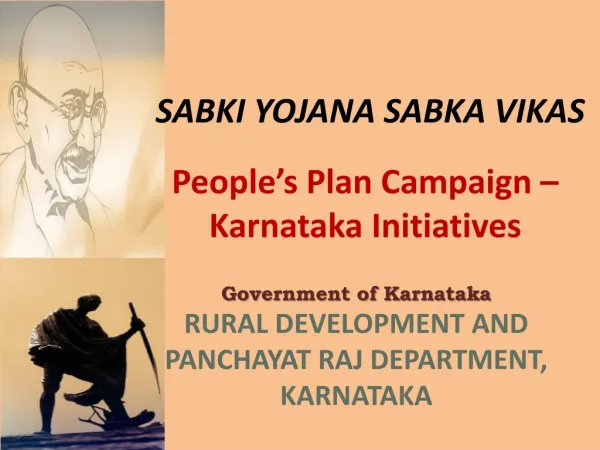 People’s Plan Campaign – Karnataka Initiatives
