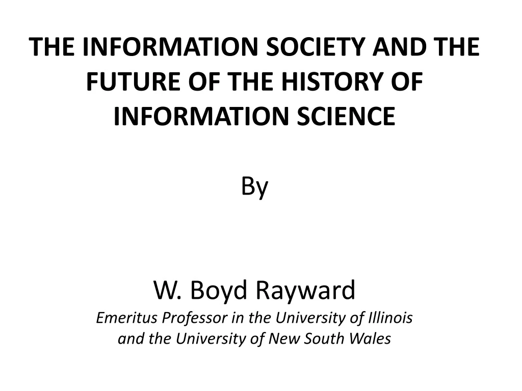 the information society and the future