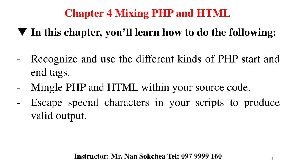 chapter 4 mixing php and html