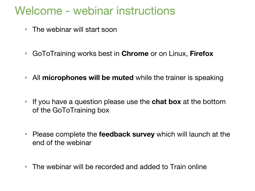 welcome webinar instructions