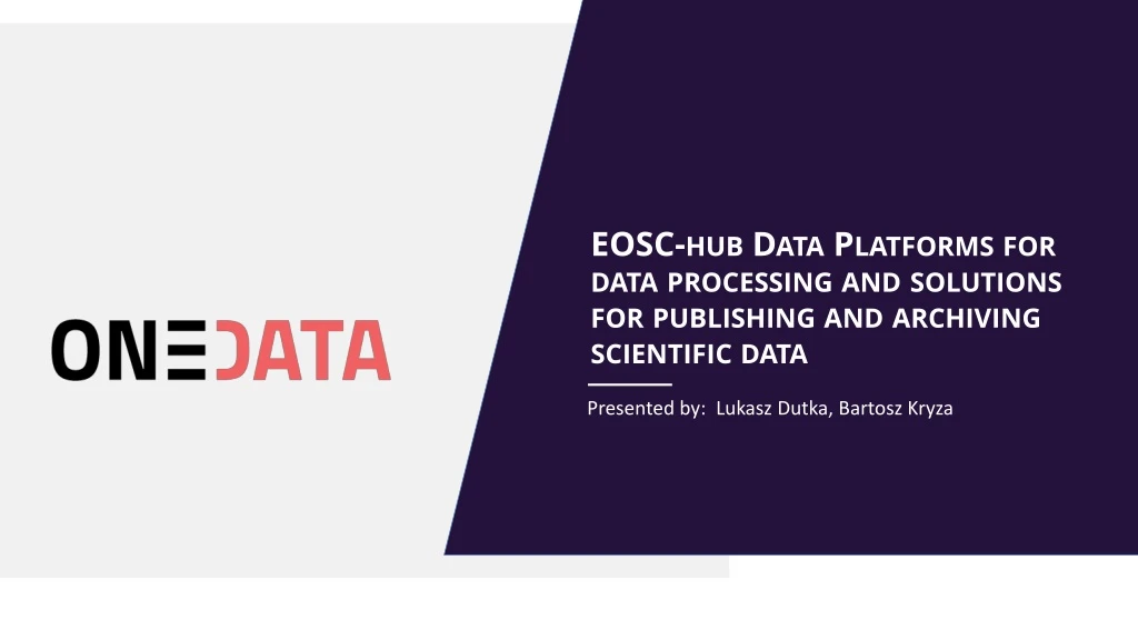 eosc hub data platforms for data processing