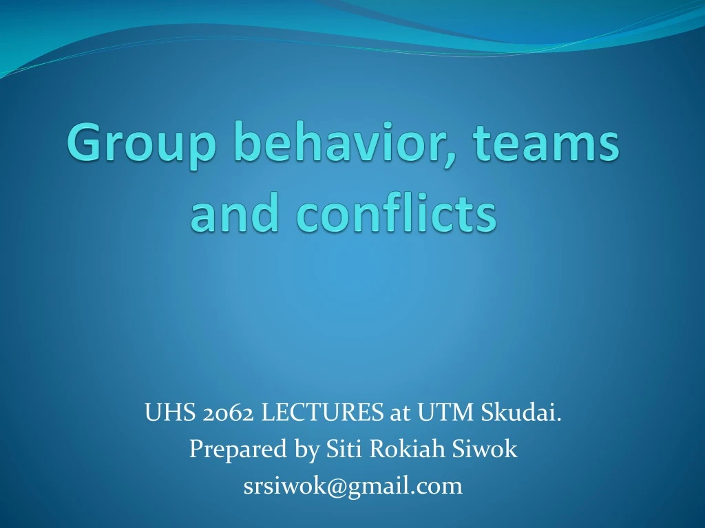 group behavior teams and conflicts