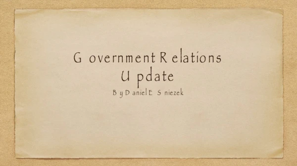 Government Relations Update