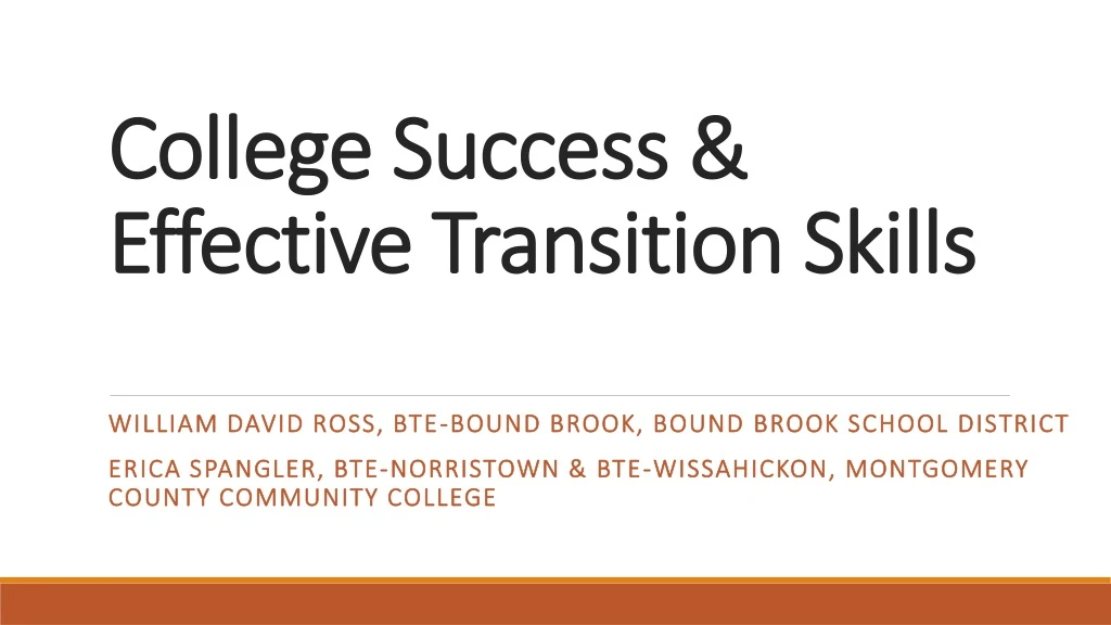 college success effective transition skills