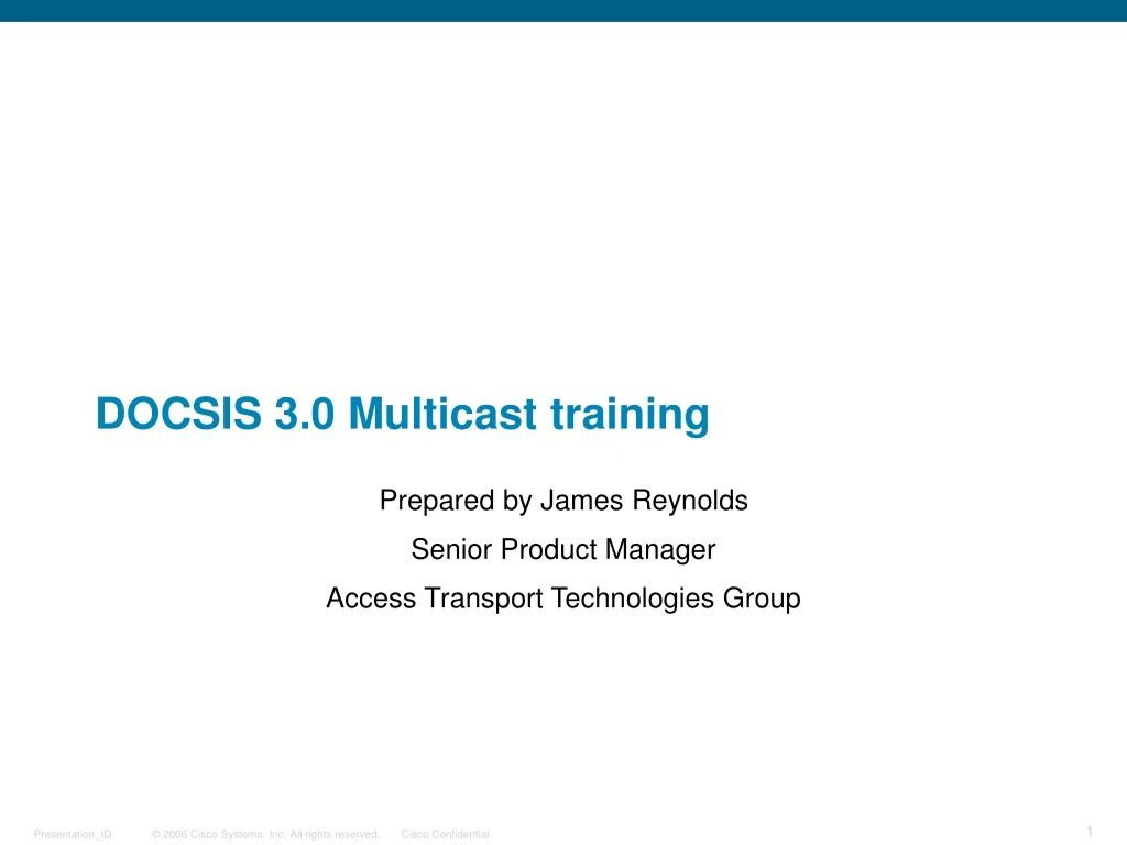 docsis 3 0 multicast training