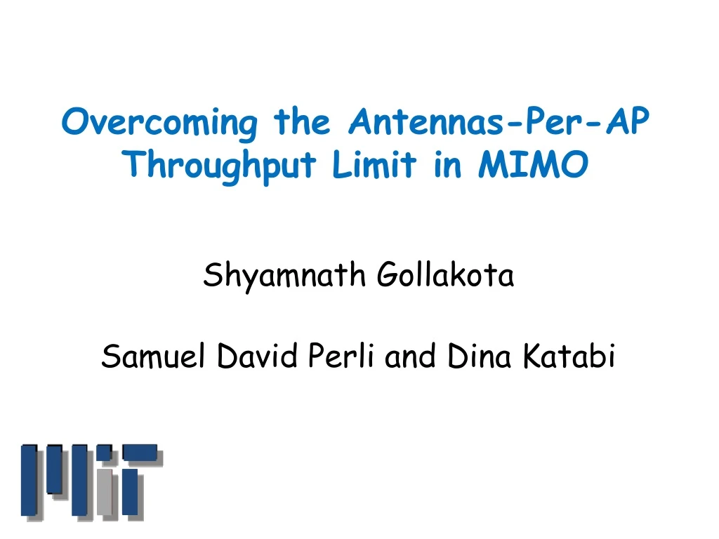overcoming the antennas per ap throughput limit