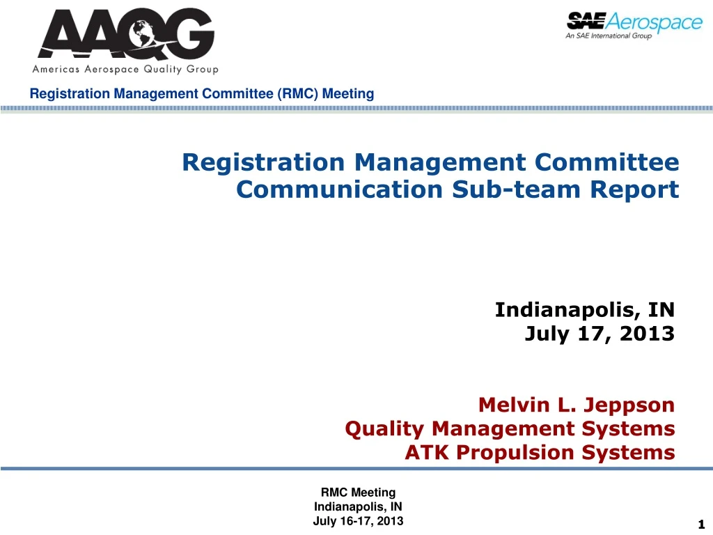 registration management committee communication sub team report
