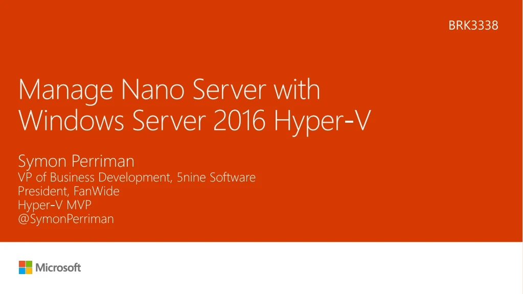 manage nano server with windows server 2016 hyper v