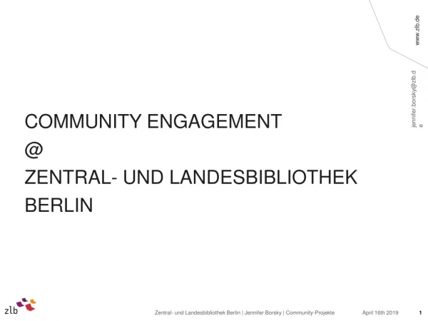 Community Engagement @ Zentral- und Landesbibliothek Berlin