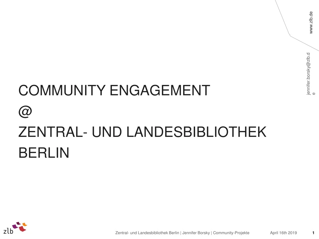 community engagement @ zentral und landesbibliothek berlin