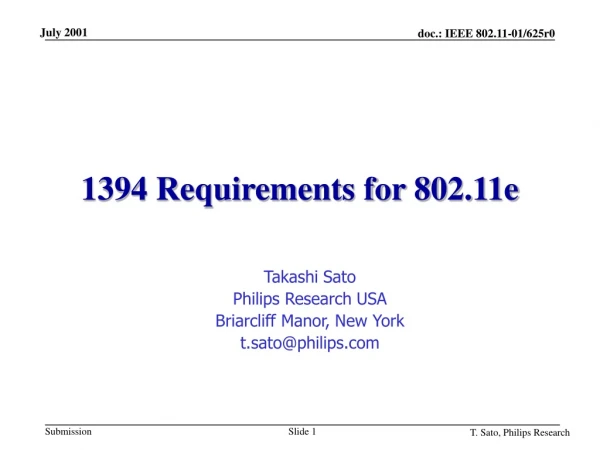 1394 Requirements for 802.11e