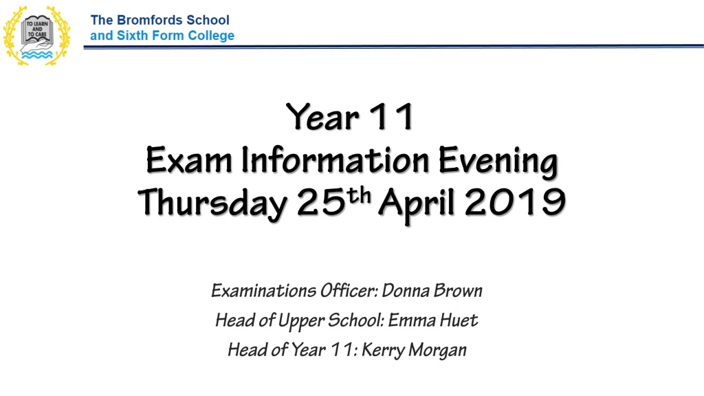 year 11 exam information evening thursday 25 th april 2019