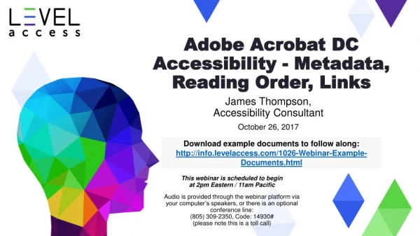 Adobe Acrobat DC Accessibility - Metadata , Reading Order, Links