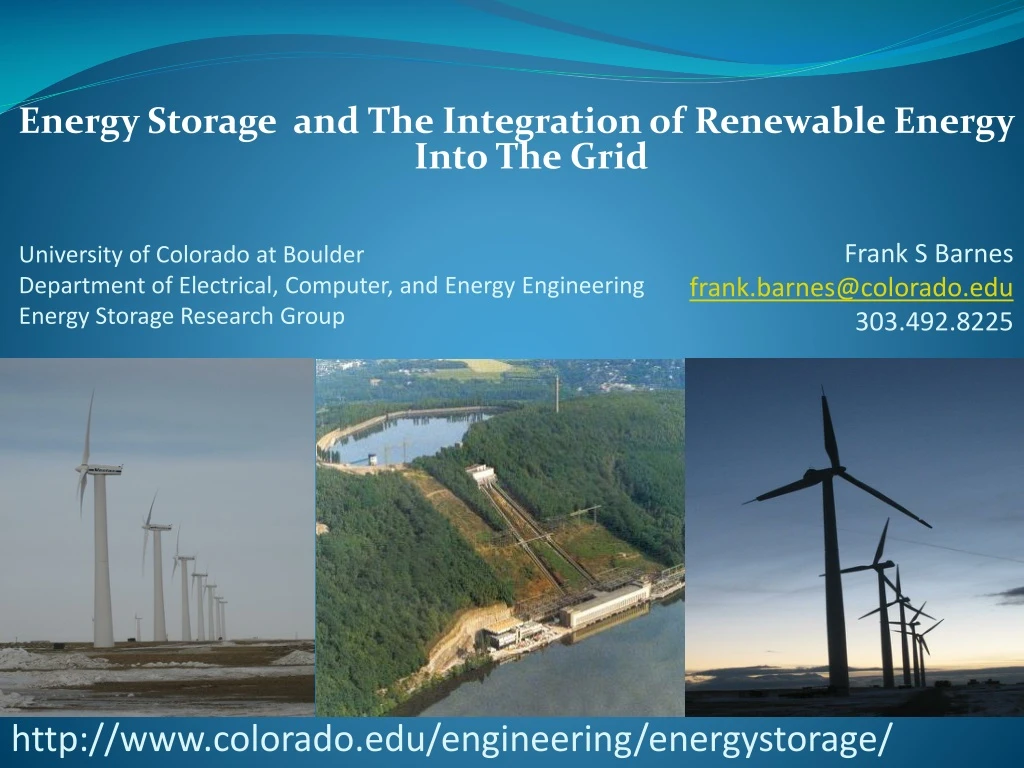 energy storage and the integration of renewable