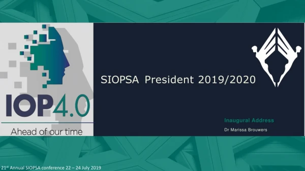 SIOPSA President 2019/2020