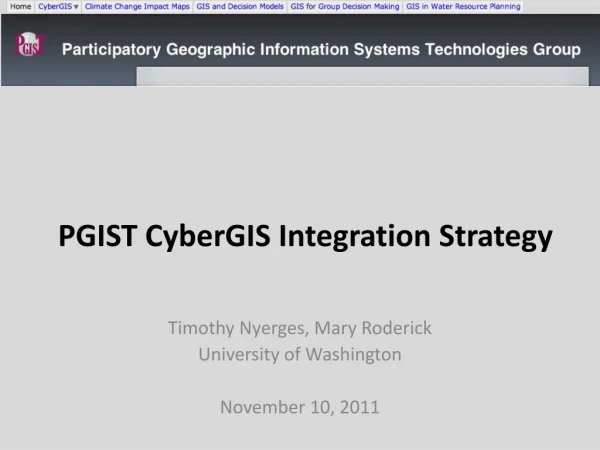 PGIST CyberGIS Integration Strategy