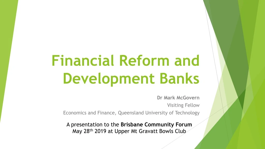financial reform and development banks