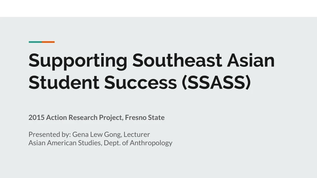supporting southeast asian student success ssass