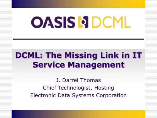 DCML: The Missing Link in IT Service Management