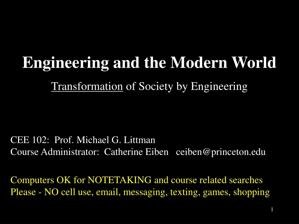 engineering and the modern world transformation