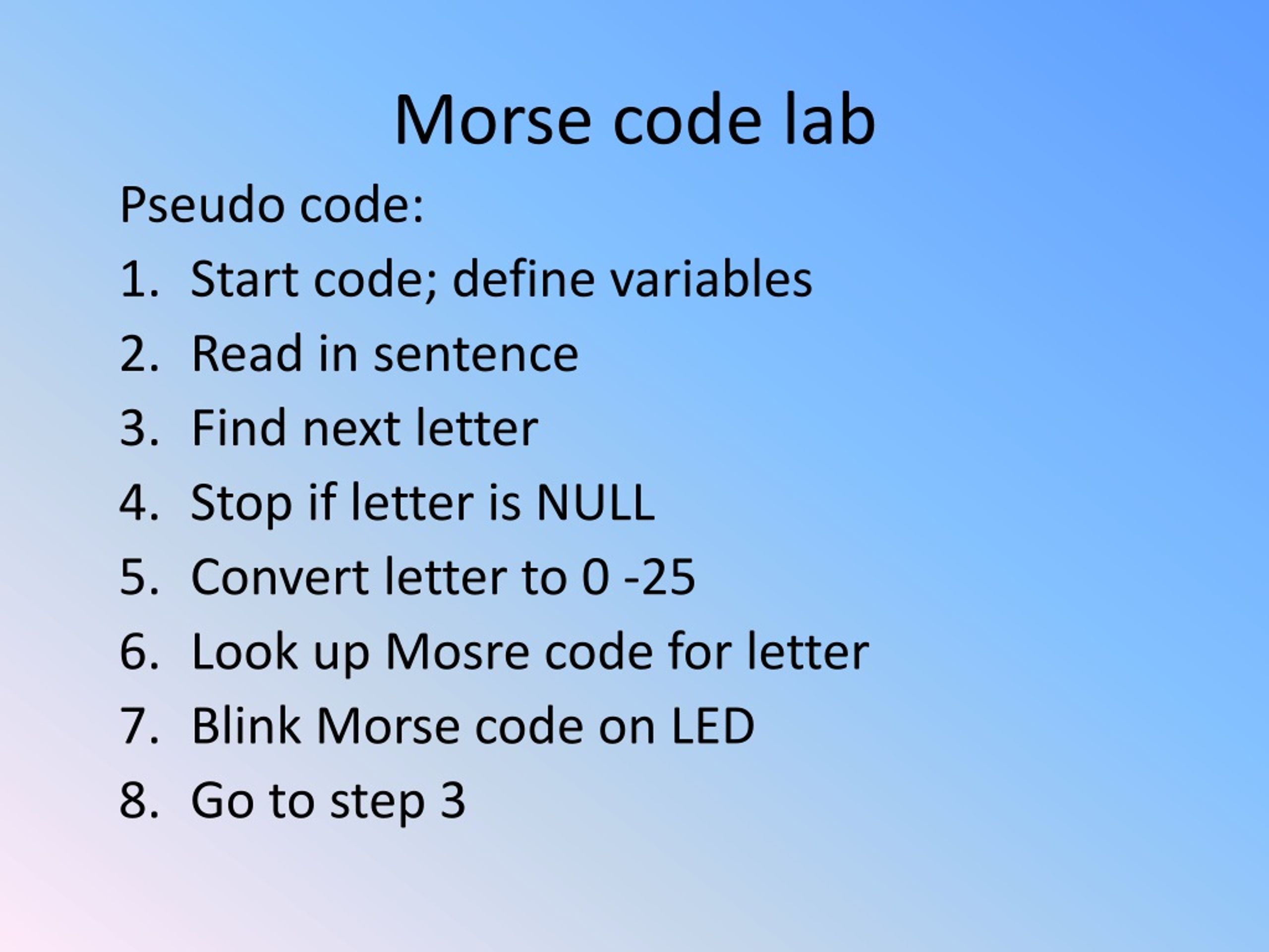 Morse code lab - slide 1