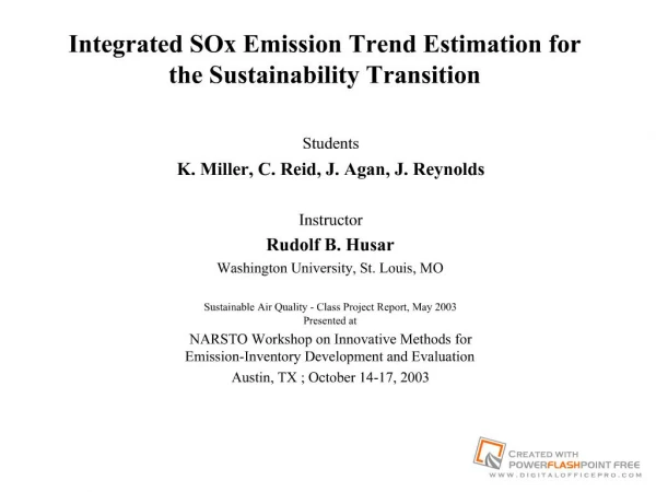 Integrated SOx Emission Trend Estimation for the Sustainability Transition