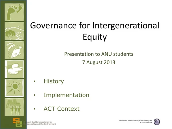 Governance for Intergenerational Equity