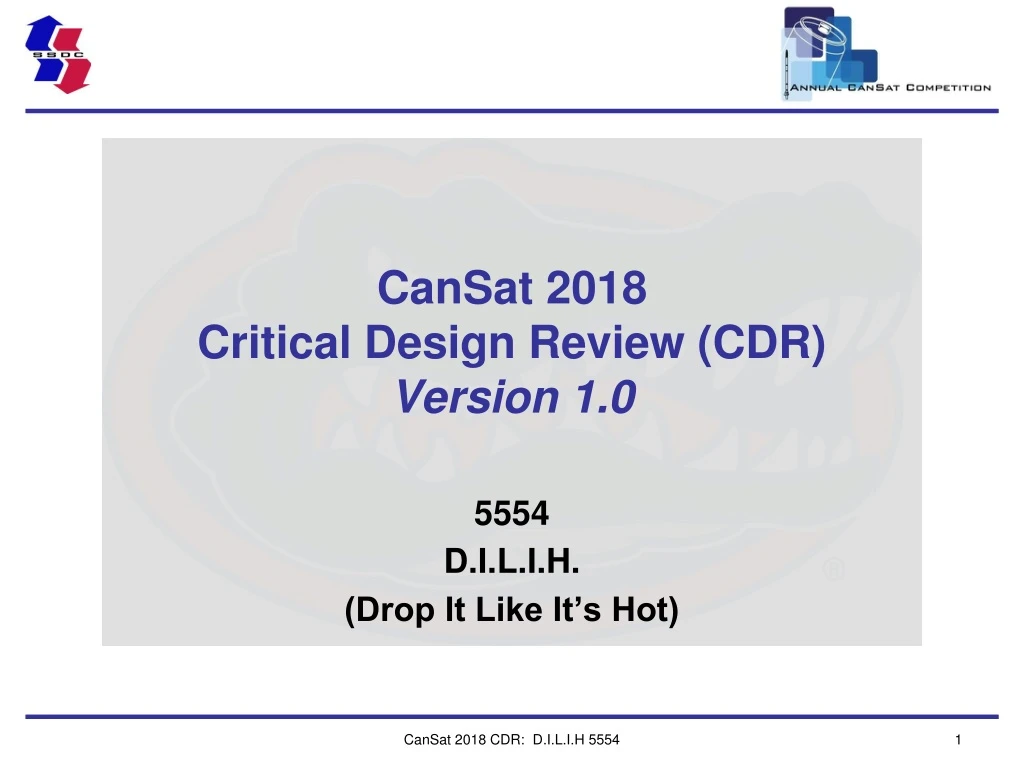 cansat 201 8 critical design review cdr version 1 0