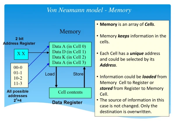 Von Neumann model - Memory